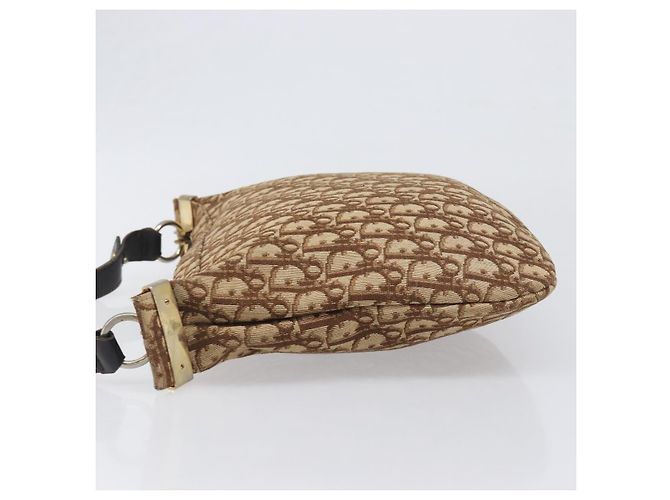 Borsa a tracolla Christian Dior Trotter Canvas Beige Gold Auth 199611 - vista 5