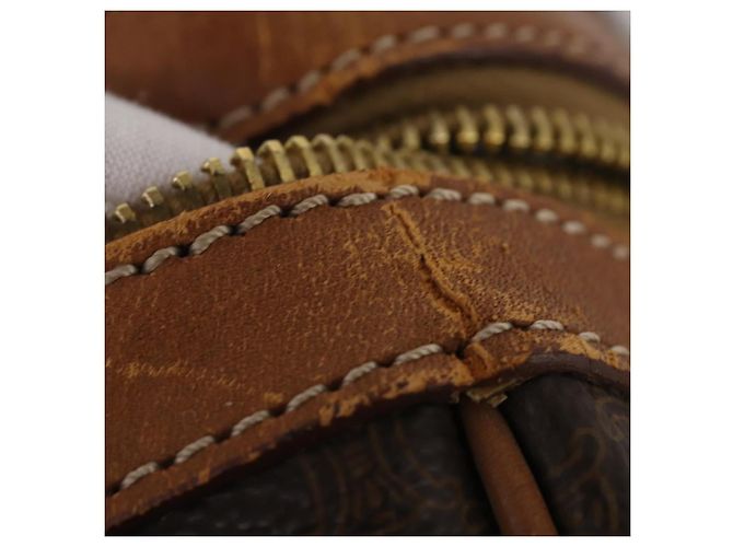 Céline Borsa Boston CELINE Macadam Canvas PVC Leather Brown Gold Auth mr2824 Marrone D'oro - vista 10