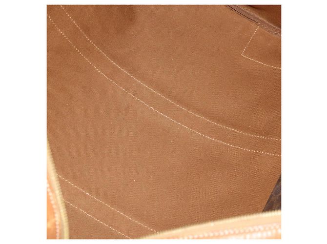 Céline Borsa Boston CELINE Macadam Canvas PVC Leather Brown Gold Auth mr2824 Marrone D'oro - vista 11