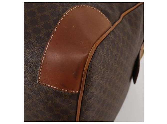 Céline Borsa Boston CELINE Macadam Canvas PVC Leather Brown Gold Auth mr2824 Marrone D'oro - vista 15