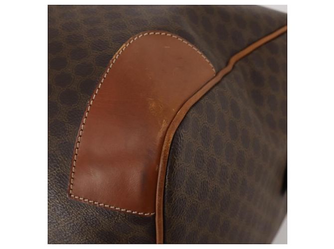 Céline Borsa Boston CELINE Macadam Canvas PVC Leather Brown Gold Auth mr2824 Marrone D'oro - vista 16