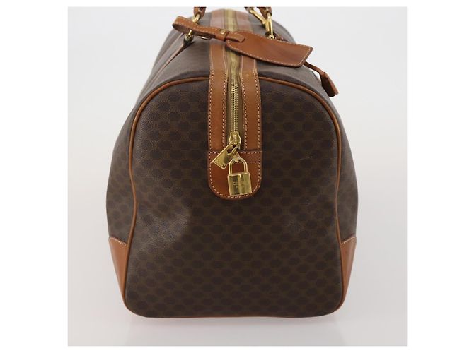 Céline Borsa Boston CELINE Macadam Canvas PVC Leather Brown Gold Auth mr2824 Marrone D'oro - vista 4