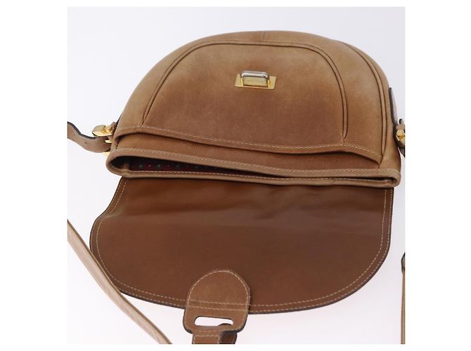 Borsa a tracolla LOEWE in pelle beige e oro autentica ka5886 D'oro - vista 10