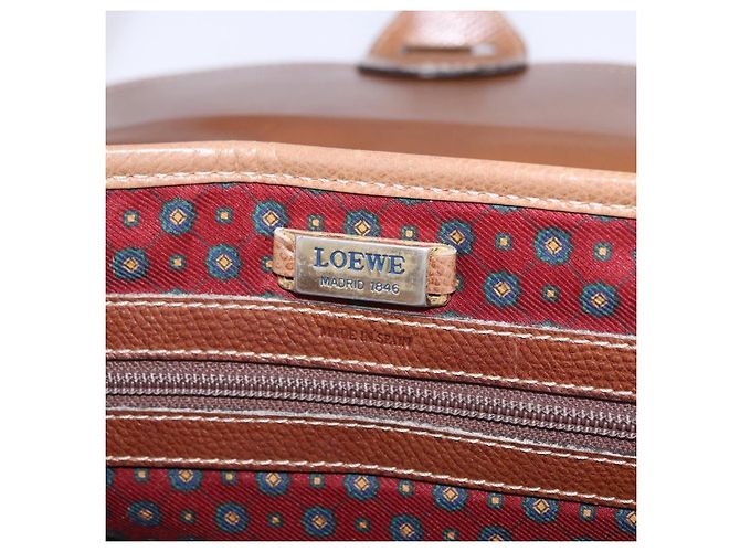 Borsa a tracolla LOEWE in pelle beige e oro autentica ka5886 D'oro - vista 11