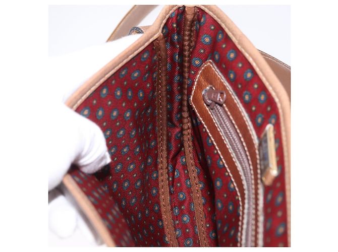 Borsa a tracolla LOEWE in pelle beige e oro autentica ka5886 D'oro - vista 19
