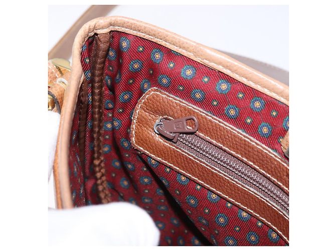 Borsa a tracolla LOEWE in pelle beige e oro autentica ka5886 D'oro - vista 20