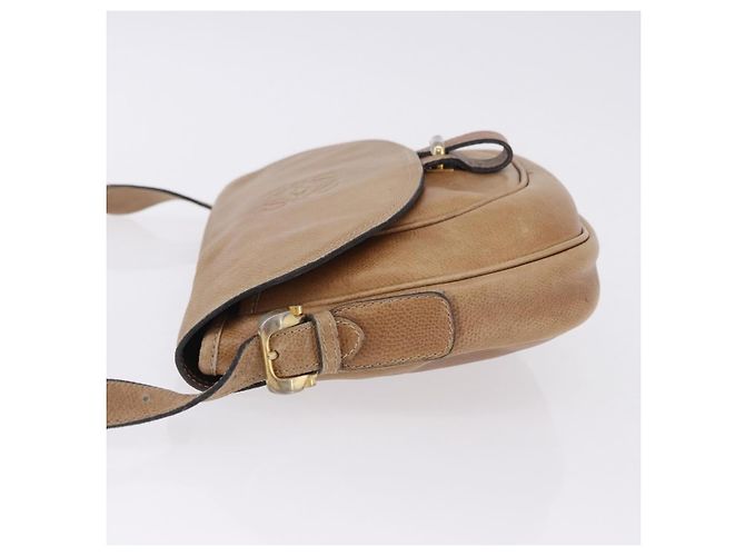 Borsa a tracolla LOEWE in pelle beige e oro autentica ka5886 D'oro - vista 4