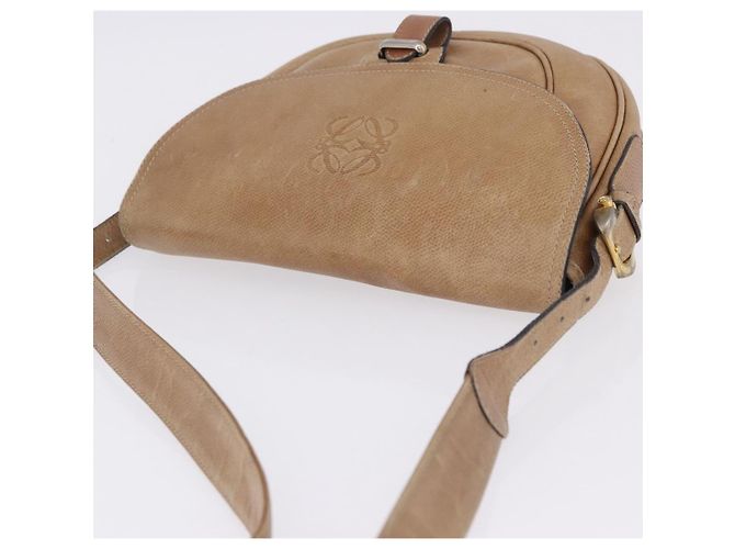 Borsa a tracolla LOEWE in pelle beige e oro autentica ka5886 D'oro - vista 6