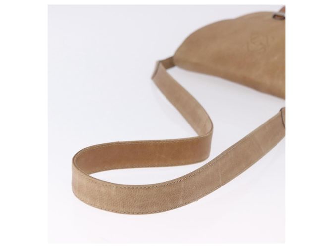 Borsa a tracolla LOEWE in pelle beige e oro autentica ka5886 D'oro - vista 7