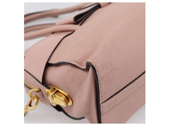 Borsa Miu Miu Madras Fiocco in pelle 2way Rosa Oro Auth 200153V D'oro - vista 16