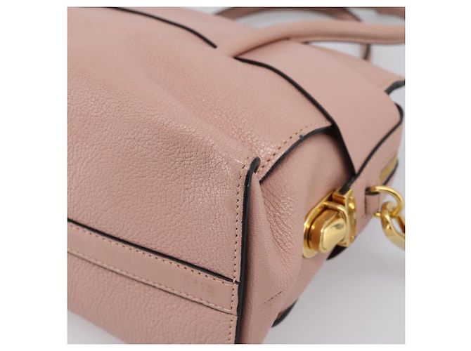Borsa Miu Miu Madras Fiocco in pelle 2way Rosa Oro Auth 200153V D'oro - vista 17