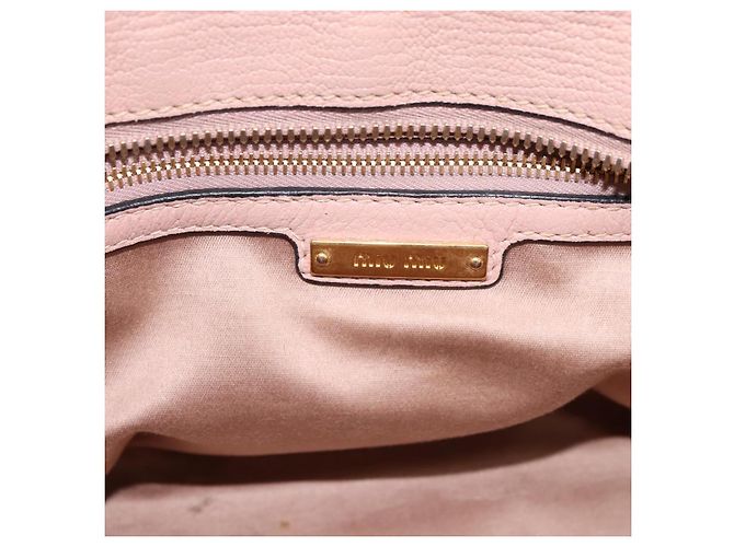 Borsa Miu Miu Madras Fiocco in pelle 2way Rosa Oro Auth 200153V D'oro - vista 19