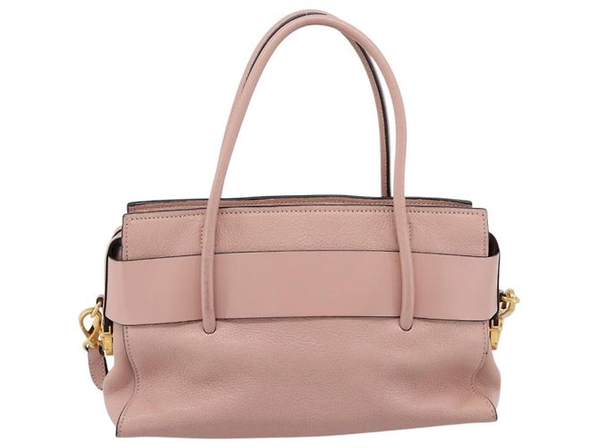 Borsa Miu Miu Madras Fiocco in pelle 2way Rosa Oro Auth 200153V D'oro - vista 2