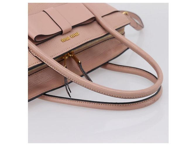 Borsa Miu Miu Madras Fiocco in pelle 2way Rosa Oro Auth 200153V D'oro - vista 7