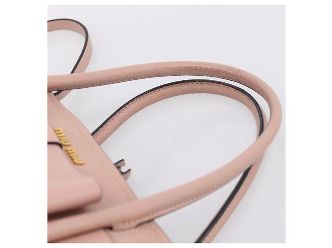 Borsa Miu Miu Madras Fiocco in pelle 2way Rosa Oro Auth 200153V D'oro - vista 8