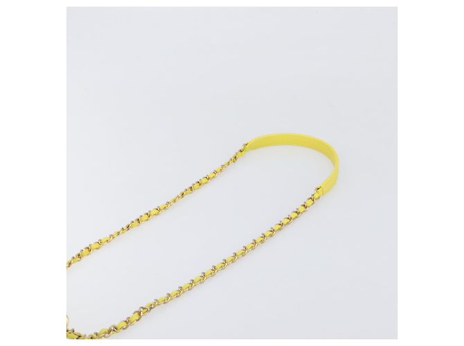 Borsa Vanity con catena Matelassé CHANEL in pelle d'agnello 2way Yellow Gold CC Auth 196667M D'oro Giallo - vista 10