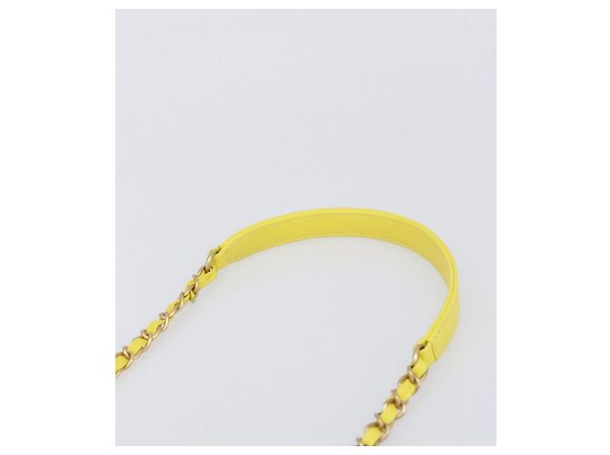 Borsa Vanity con catena Matelassé CHANEL in pelle d'agnello 2way Yellow Gold CC Auth 196667M D'oro Giallo - vista 11