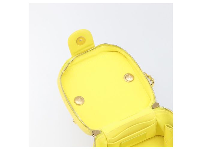 Borsa Vanity con catena Matelassé CHANEL in pelle d'agnello 2way Yellow Gold CC Auth 196667M D'oro Giallo - vista 20