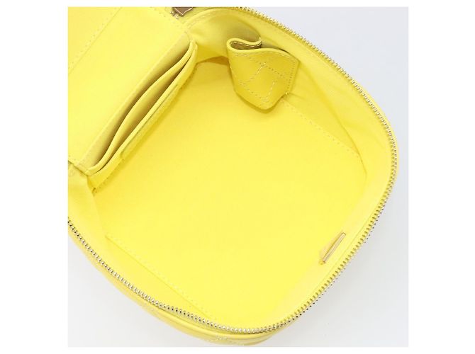 Borsa Vanity con catena Matelassé CHANEL in pelle d'agnello 2way Yellow Gold CC Auth 196667M D'oro Giallo - vista 22