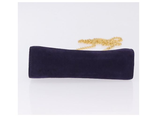 Borsa a tracolla Salvatore Ferragamo Gancini Chain in camoscio viola e oro Auth BA15108 D'oro Porpora - vista 10