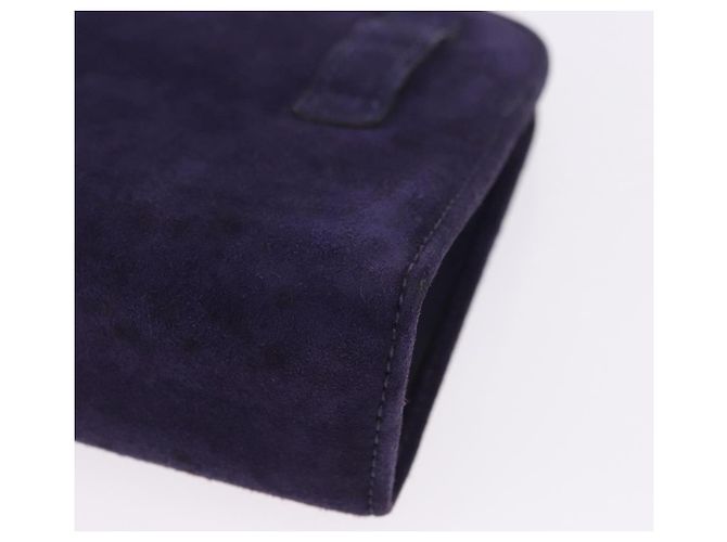 Borsa a tracolla Salvatore Ferragamo Gancini Chain in camoscio viola e oro Auth BA15108 D'oro Porpora - vista 14