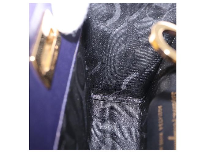 Borsa a tracolla Salvatore Ferragamo Gancini Chain in camoscio viola e oro Auth BA15108 D'oro Porpora - vista 19