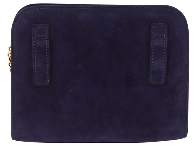 Borsa a tracolla Salvatore Ferragamo Gancini Chain in camoscio viola e oro Auth BA15108 D'oro Porpora - vista 4