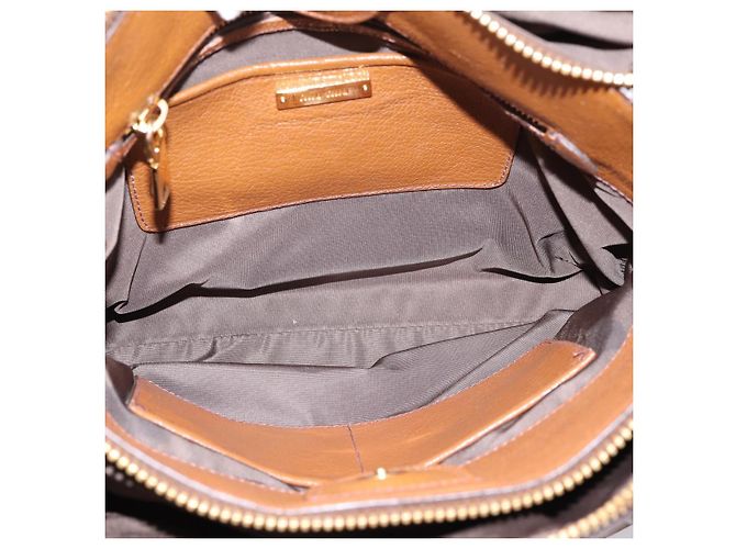 Borsa a mano Miu Miu in pelle 2way Brown Gold Auth yk20781M Marrone D'oro - vista 10