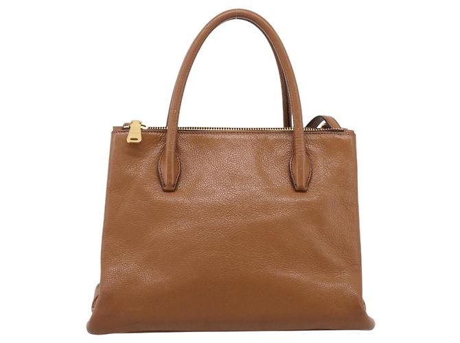 Borsa a mano Miu Miu in pelle 2way Brown Gold Auth yk20781M Marrone D'oro - vista 2