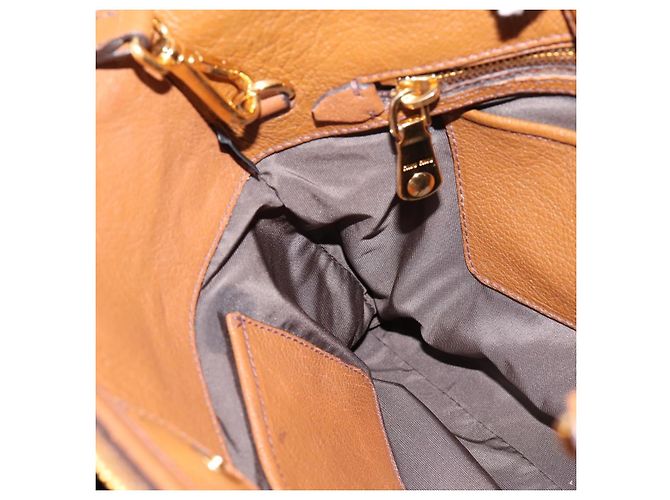 Borsa a mano Miu Miu in pelle 2way Brown Gold Auth yk20781M Marrone D'oro - vista 22