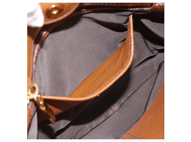 Borsa a mano Miu Miu in pelle 2way Brown Gold Auth yk20781M Marrone D'oro - vista 23