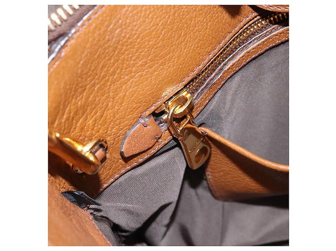 Borsa a mano Miu Miu in pelle 2way Brown Gold Auth yk20781M Marrone D'oro - vista 24