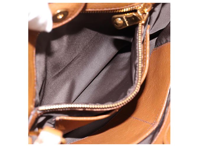 Borsa a mano Miu Miu in pelle 2way Brown Gold Auth yk20781M Marrone D'oro - vista 25