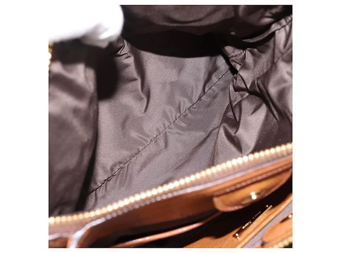 Borsa a mano Miu Miu in pelle 2way Brown Gold Auth yk20781M Marrone D'oro - vista 27