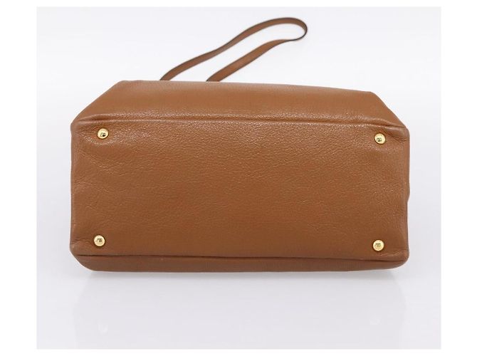 Borsa a mano Miu Miu in pelle 2way Brown Gold Auth yk20781M Marrone D'oro - vista 5