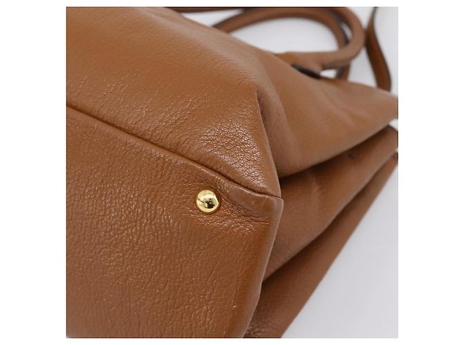 Borsa a mano Miu Miu in pelle 2way Brown Gold Auth yk20781M Marrone D'oro - vista 9