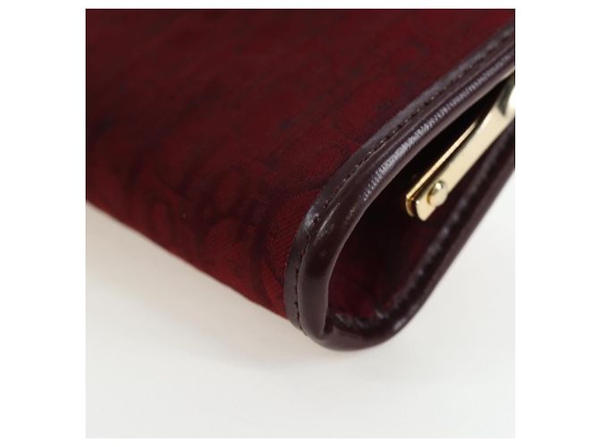 Monedero Christian Dior Trotter Canvas Bordeaux Gold Auth 199784A - vista 11