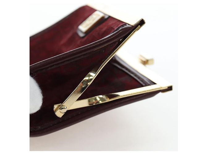 Monedero Christian Dior Trotter Canvas Bordeaux Gold Auth 199784A - vista 13