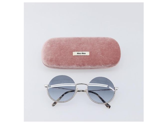 Gafas de sol Miu Miu metal Silver Auth BA15179 Plata - vista 12