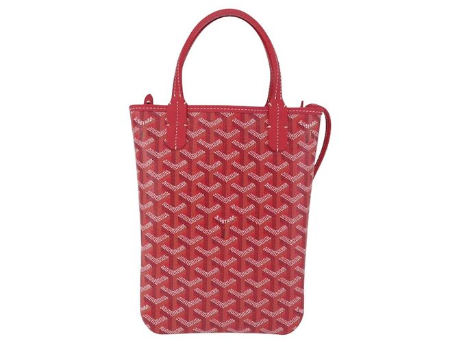 Borsa GOYARD Herringbone 2025 Only Poitiers Bag PVC 2way Rossa Auth SW2665SM Rosso - vista 2