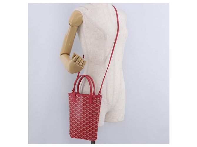 Borsa GOYARD Herringbone 2025 Only Poitiers Bag PVC 2way Rossa Auth SW2665SM Rosso - vista 23