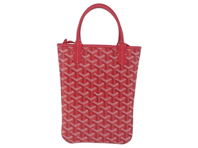 Borsa GOYARD Herringbone 2025 Only Poitiers Bag PVC 2way Rossa Auth SW2665SM Rosso - vista 3