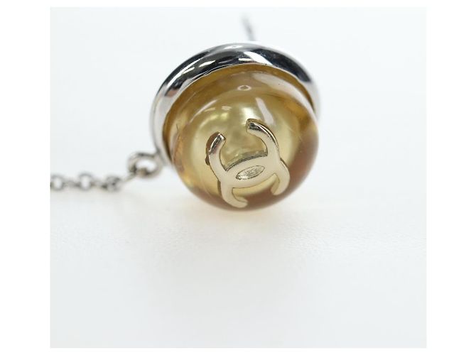 CHANEL Pierce Metal Silver Yellow CC Auth 192858V Argento Giallo - vista 13