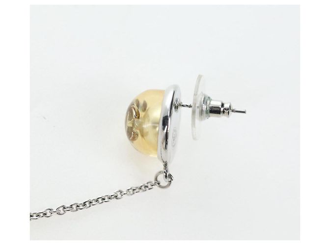 CHANEL Pierce Metal Silver Yellow CC Auth 192858V Argento Giallo - vista 14