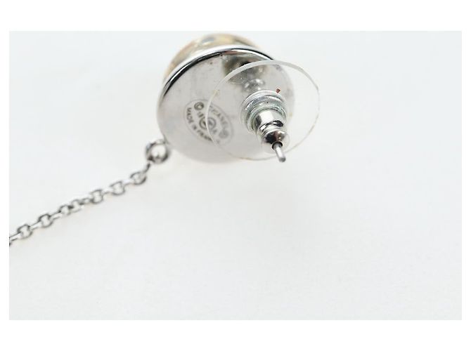 CHANEL Pierce Metal Silver Yellow CC Auth 192858V Argento Giallo - vista 15