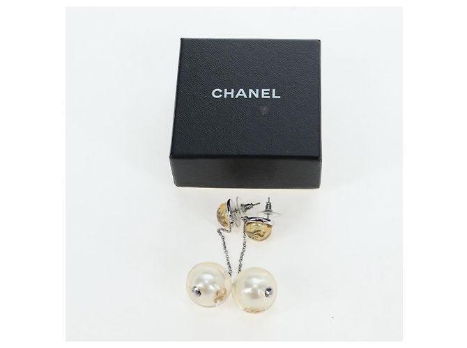 CHANEL Pierce Metal Silver Yellow CC Auth 192858V Argento Giallo - vista 18