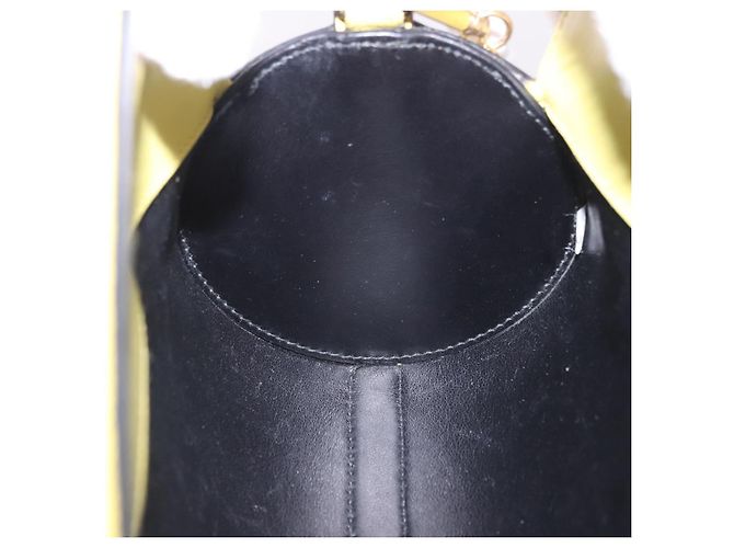 Borsa a tracolla con catena PRADA in pelle Saffiano Yellow Gold Auth 198688M D'oro Giallo - vista 25