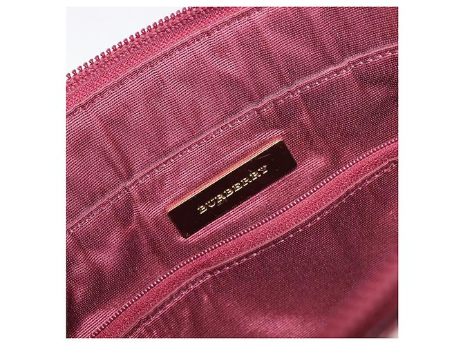 Borsa Tote BURBERRY Nova Check Canvas Beige Gold Auth 199220 D'oro - vista 17