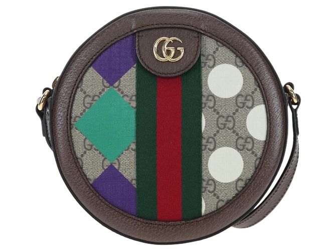 Borsa a tracolla GUCCI GG Supreme PVC Beige Gold 574978 Auth BA15155M D'oro - vista 2