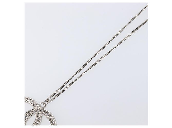 Collana CHANEL COCO Mark Stone metallo Silver CC Auth yk20721M Argento - vista 12
